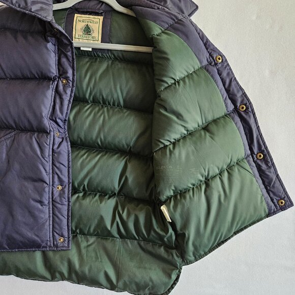 NORTHWEST TERRITORY Down Snap Puffer Vest Navy Blue Mens S - Picture 5 of 7